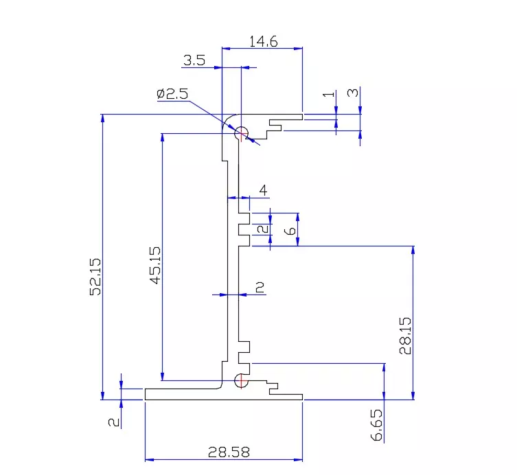 52mm Desktop Aluminum Extrusion Chassis for Electronic Equipment
